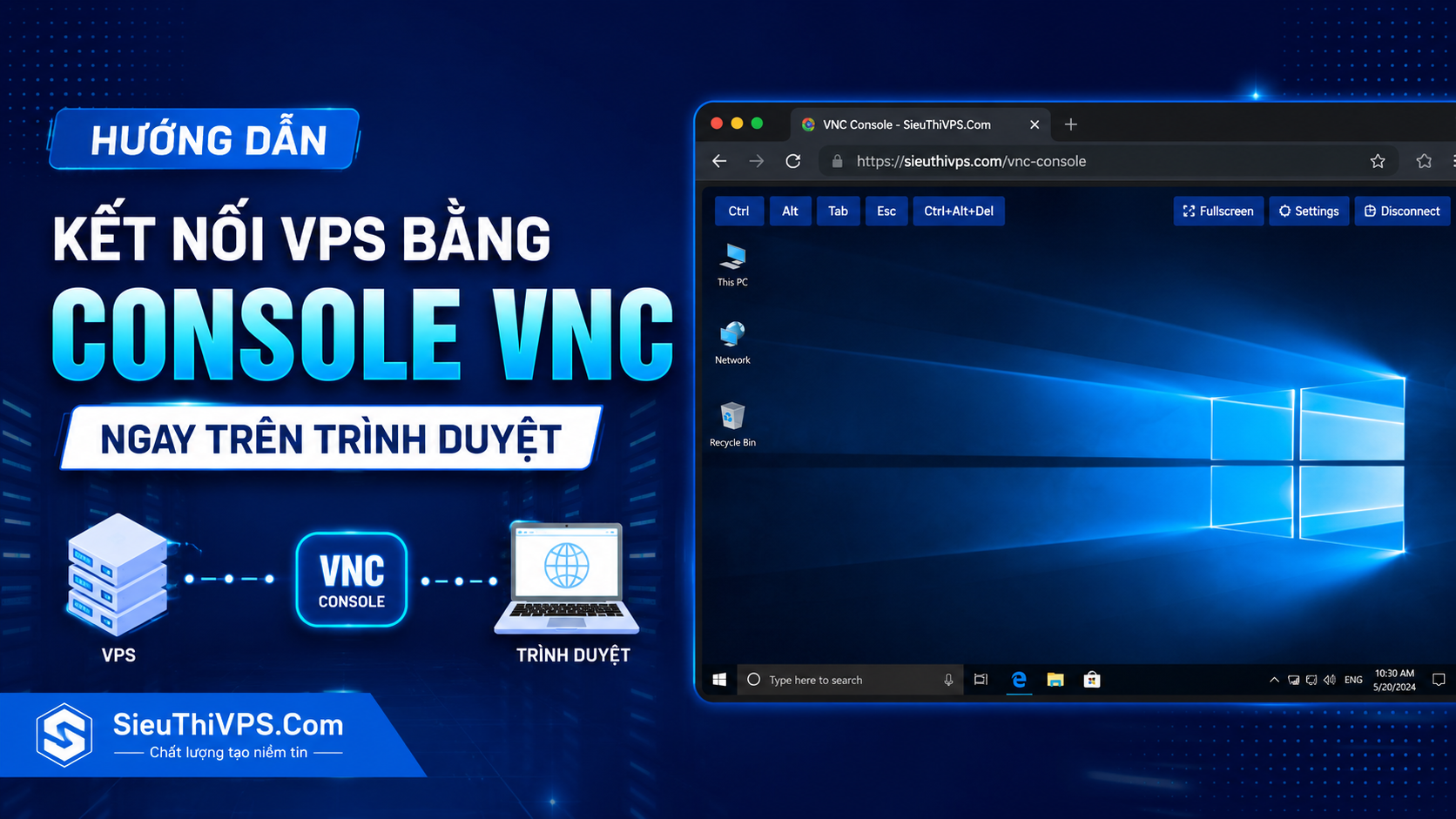 Hướng dẫn kết nối VPS bằng Console VNC ngay trên trình duyệt - SieuThiVPS.Com